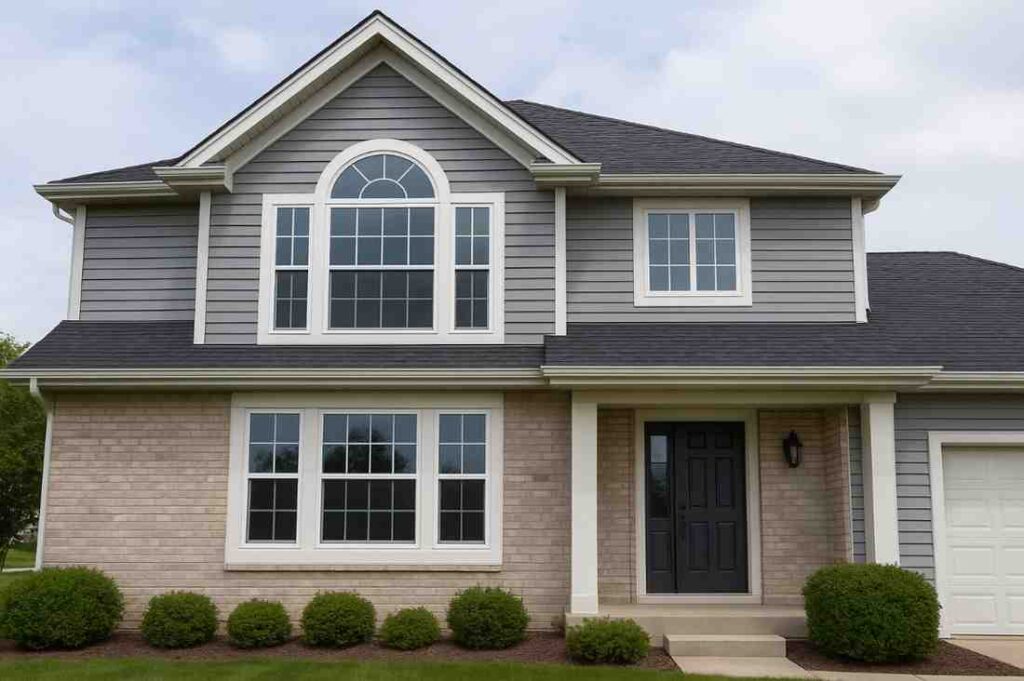 A homeowner checking worn and drafty windows in a Joliet, IL home to determine if replacement is needed.