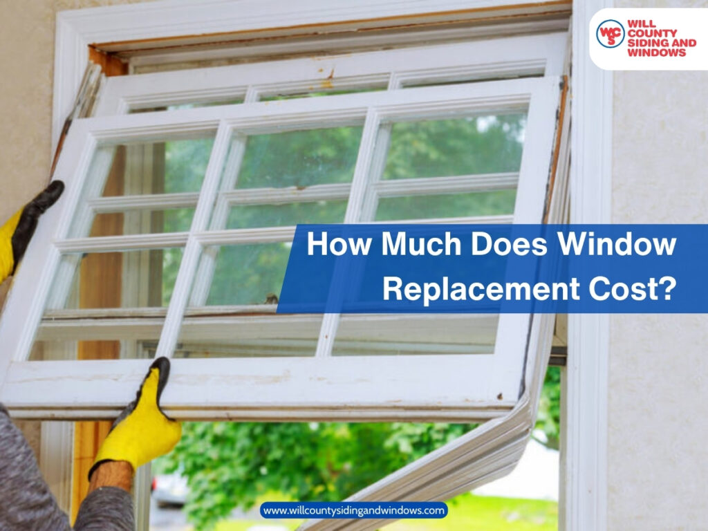 Window technician removing old frame for replacement as part of home improvement project.