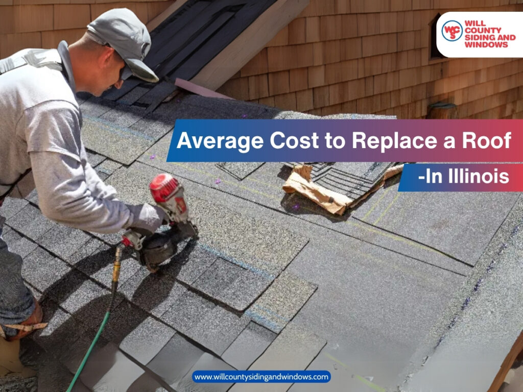Contractor replacing shingles on a residential roof in Illinois – Will County Siding and Windows